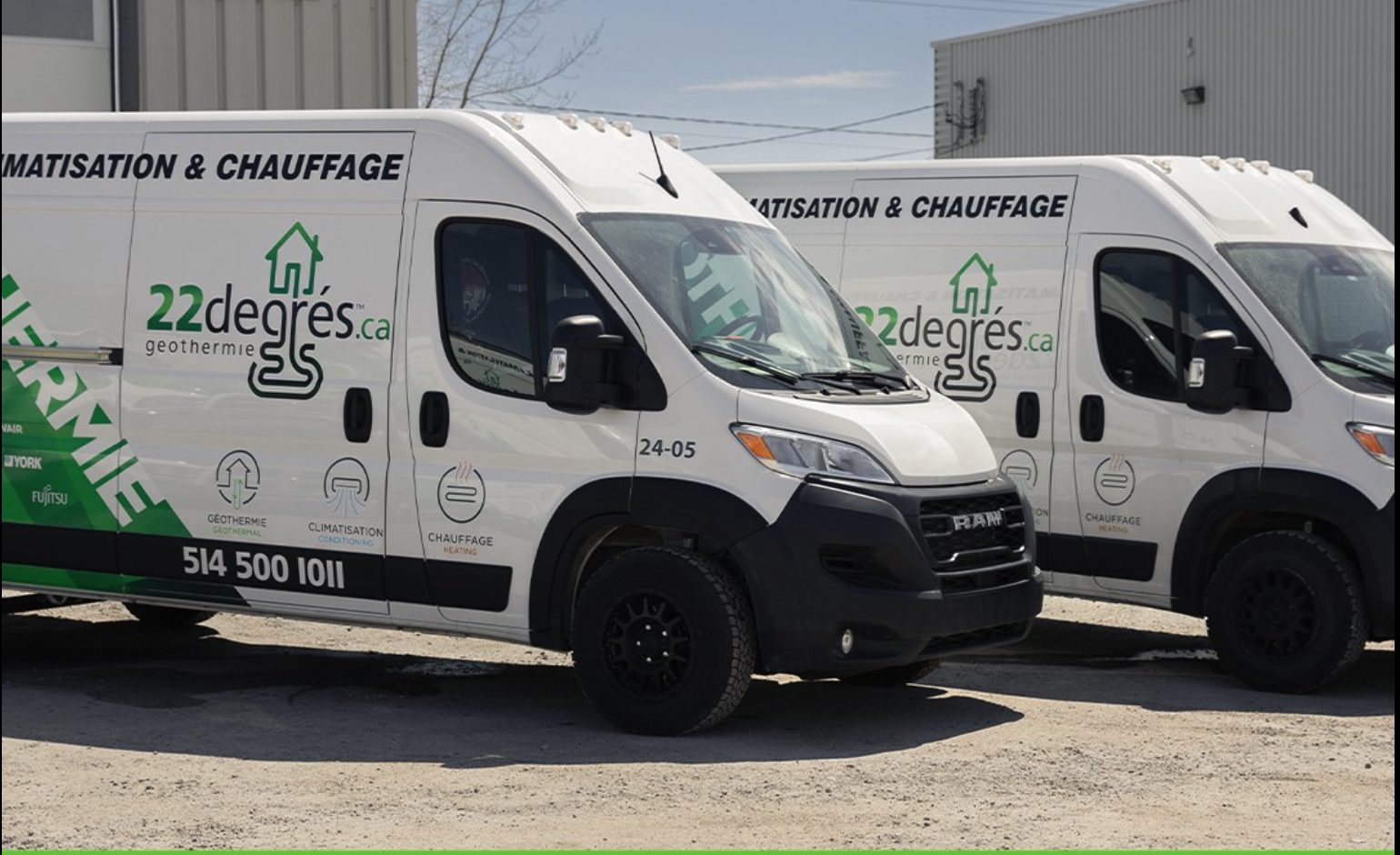Flotte de camions 22degrés : climatisation et chauffage, service partout au Grand Montréal