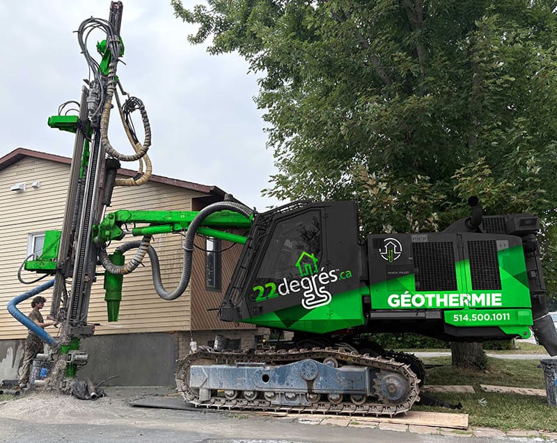 Drilling for geothermal energy.